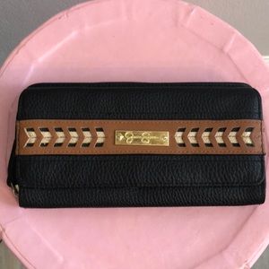 Jessica Simpson Black and Brown Wallet